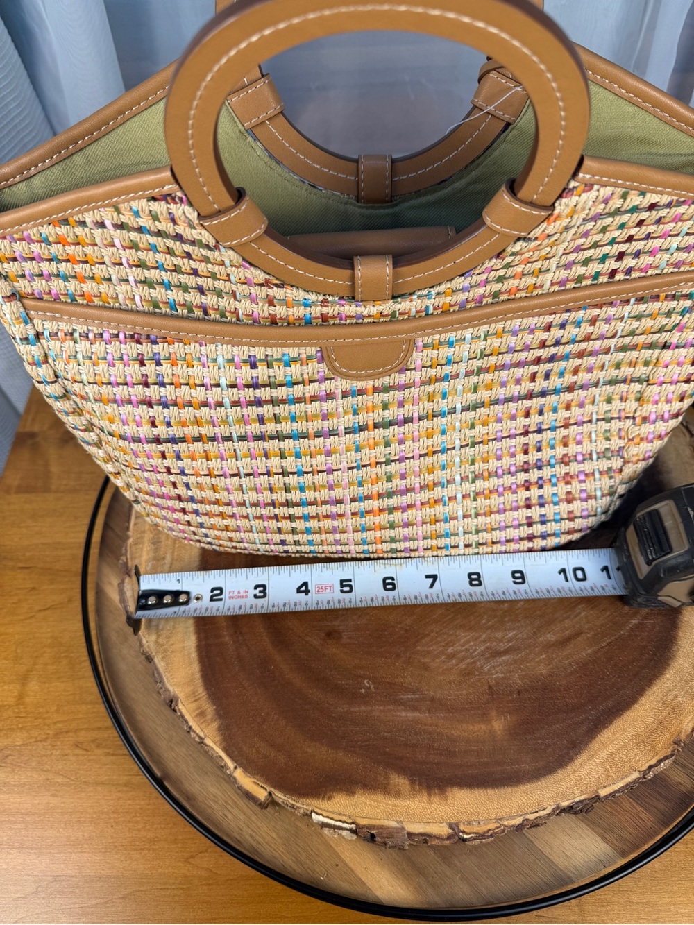 NWT Fossil Avignon Multi Woven Satchel Tote Crossbody Perfect Summer Bag! - Picture 12 of 16